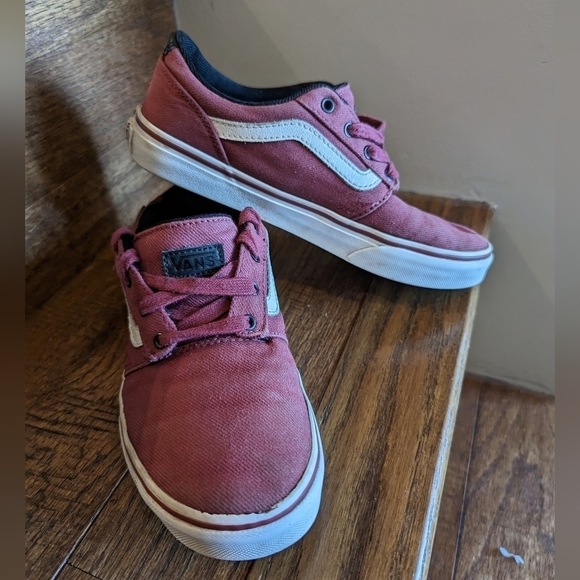 VANS Old Skool Maroon and White youth size 4 - Picture 2 of 8